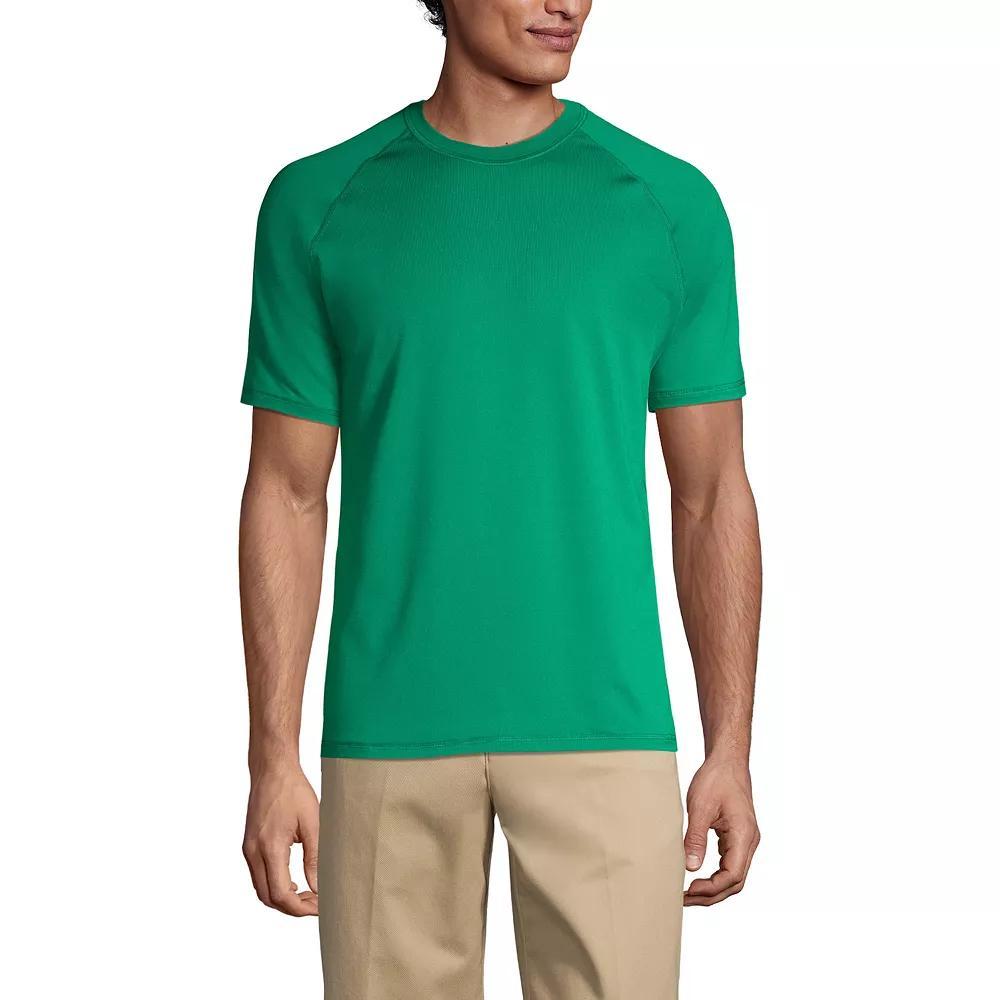 Men's Lands' End School Uniform Short Sleeve Active Tee, Size: Large, Gray Grey Product Image