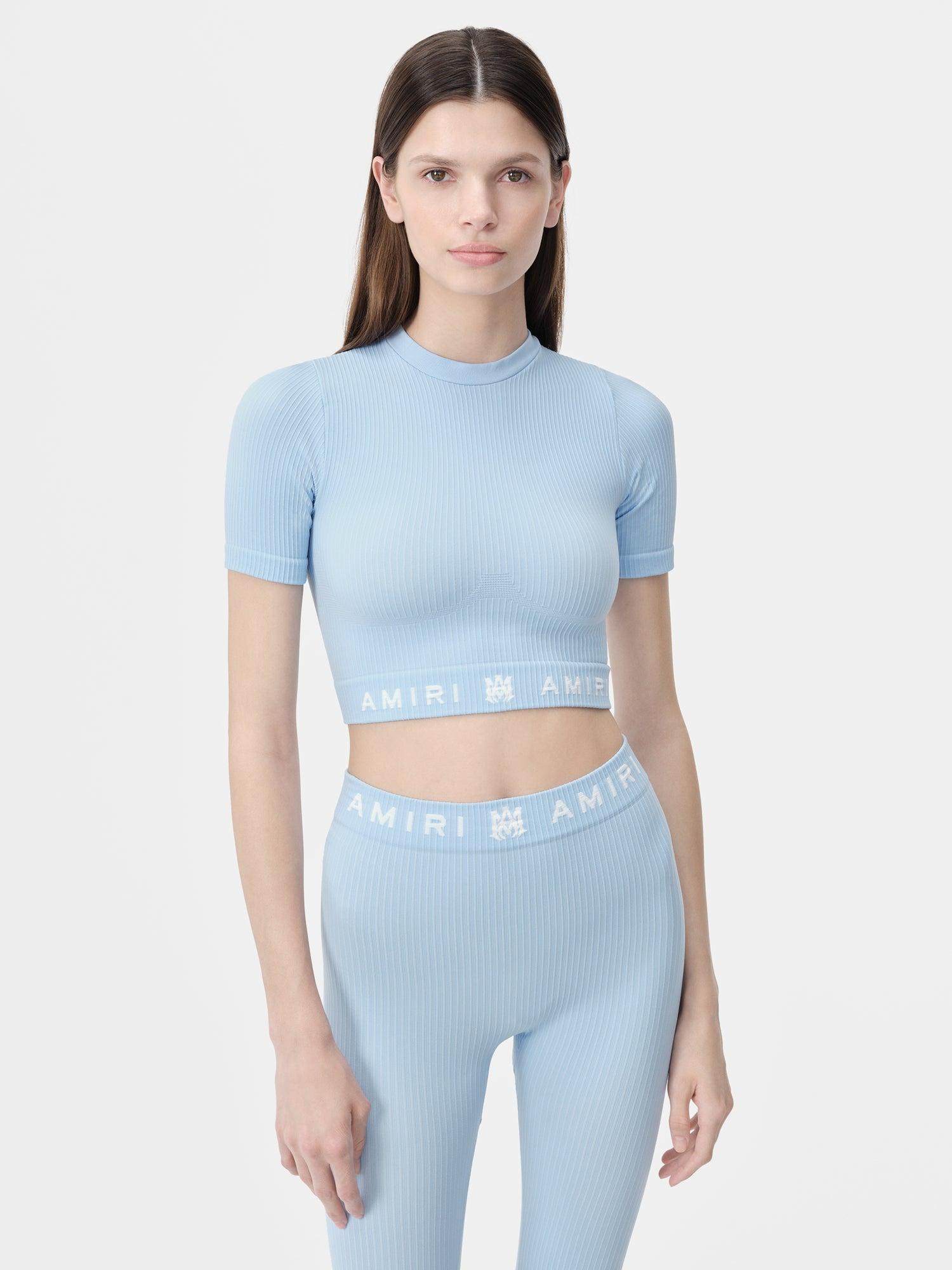 WOMEN - WOMEN'S MA RIBBED SEAMLESS S/S TOP - Cerulean Female Product Image