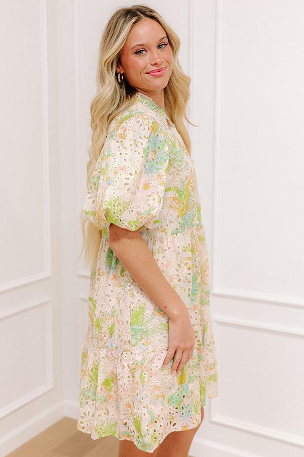 Springtime Grace Floral Eyelet Mini Dress Product Image
