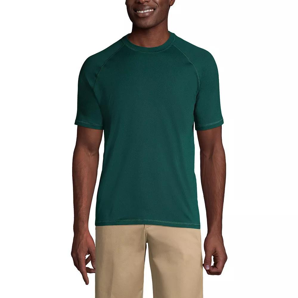 Men's Lands' End School Uniform Short Sleeve Active Tee, Size: Large, Gray Grey Product Image