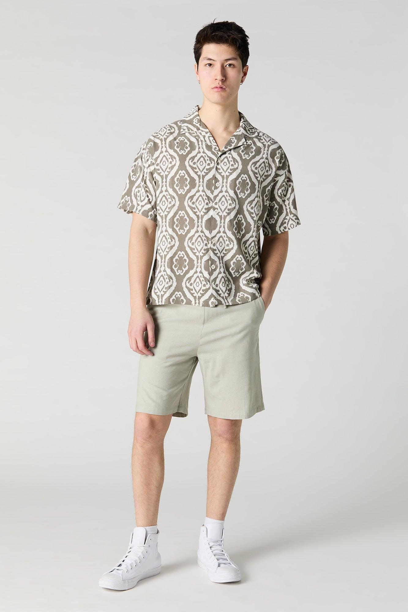Linen-Blend Drawstring Short Male Product Image