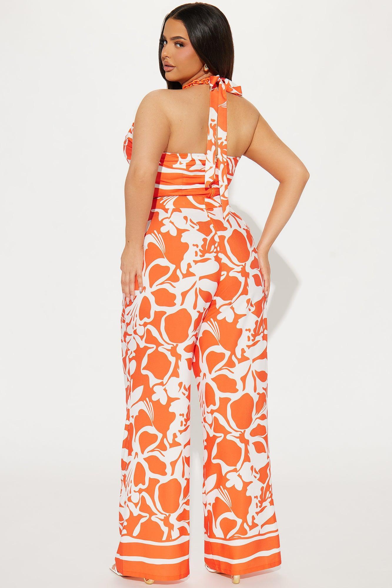 Belina Pant Set - Orange/combo Product Image