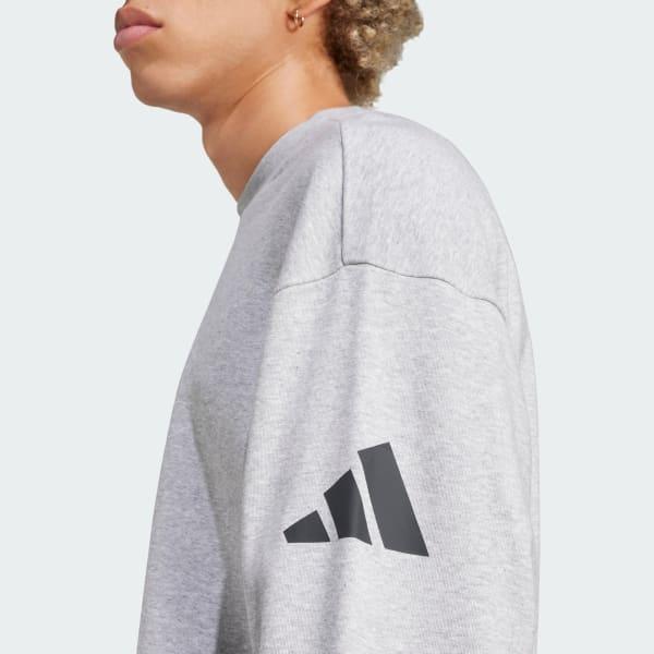 adidas Essentials Loose Fit 3 Bar Logo Sweatshirt Medium Grey Heather M Mens Product Image