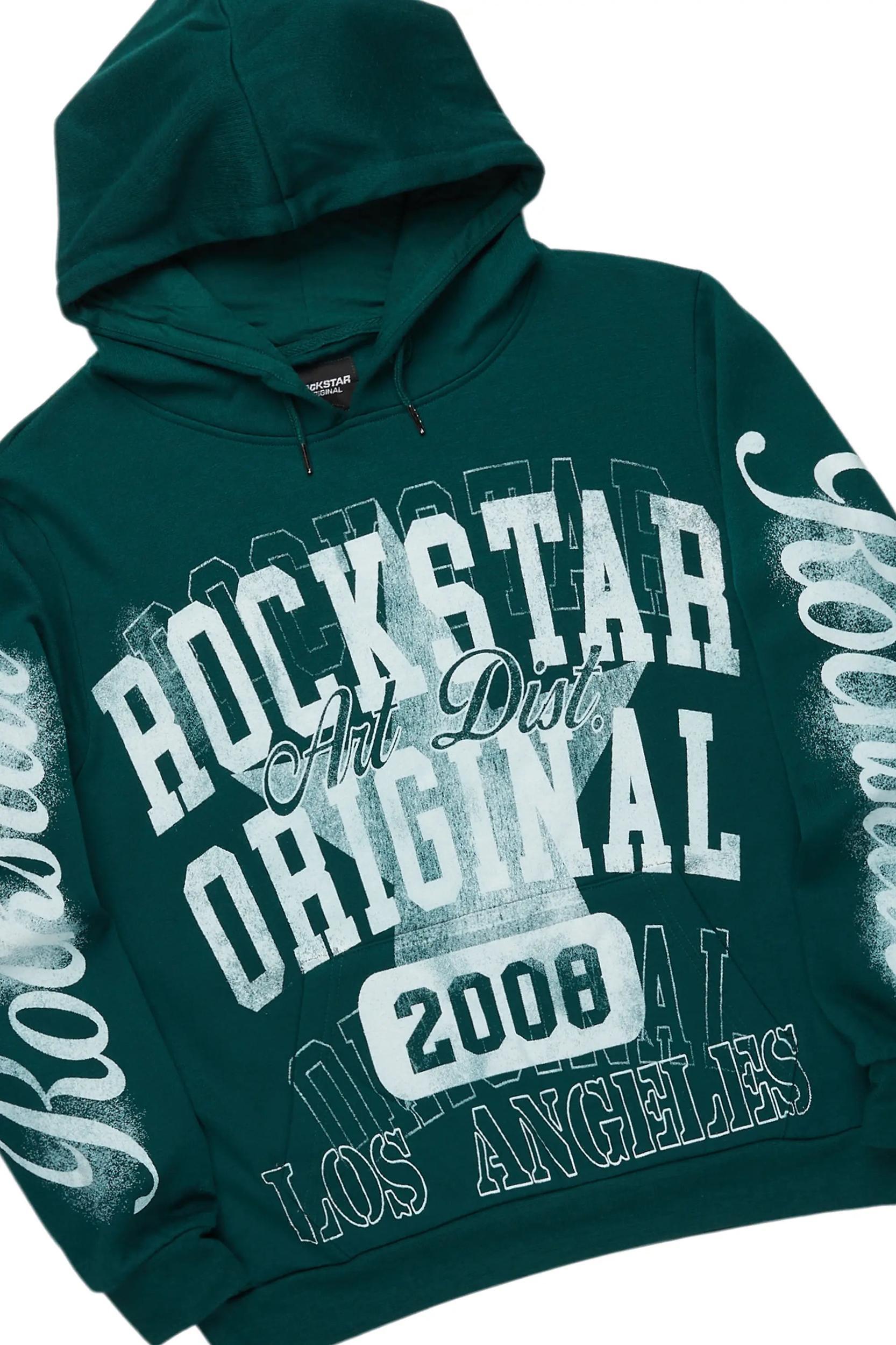 Greil Dark Green Hoodie/Baggy Track Pant Set Male Product Image