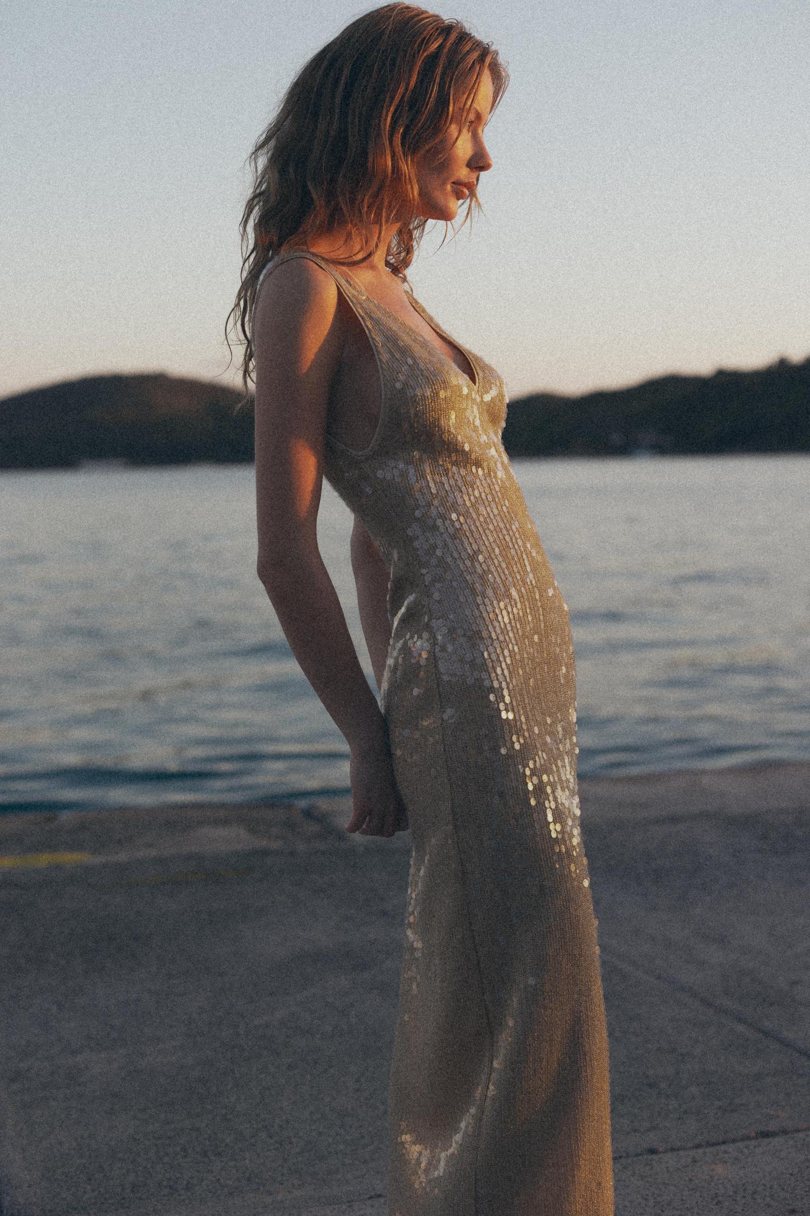 METALLIC THREAD AND SEQUIN DRESS Product Image