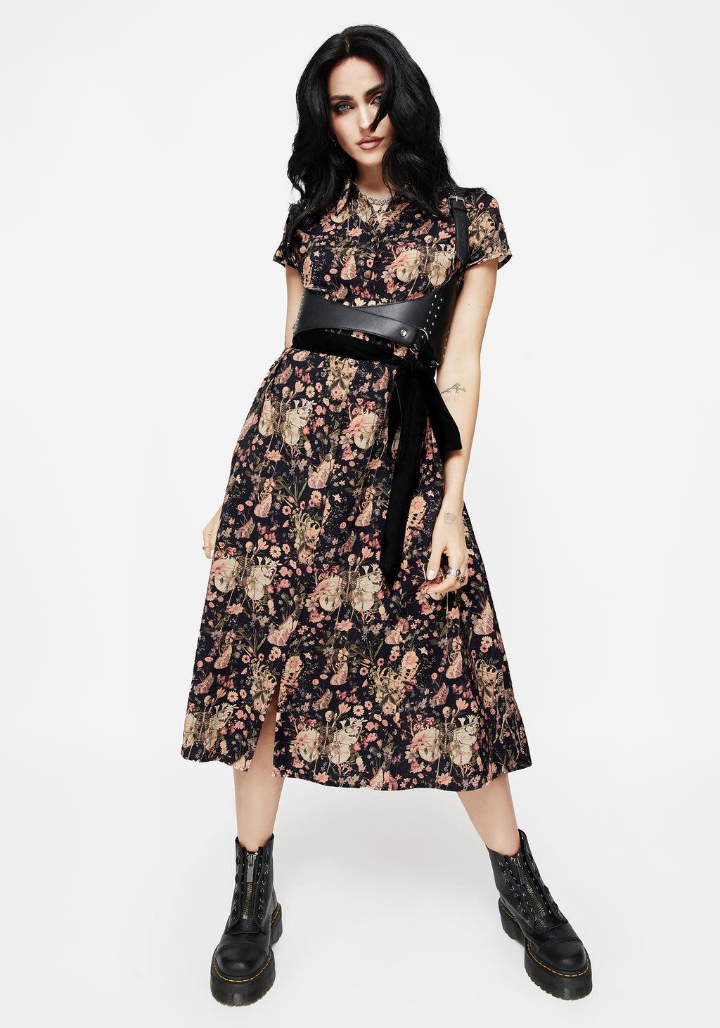 Pixie Floral Print Midi Shirt Dress Product Image