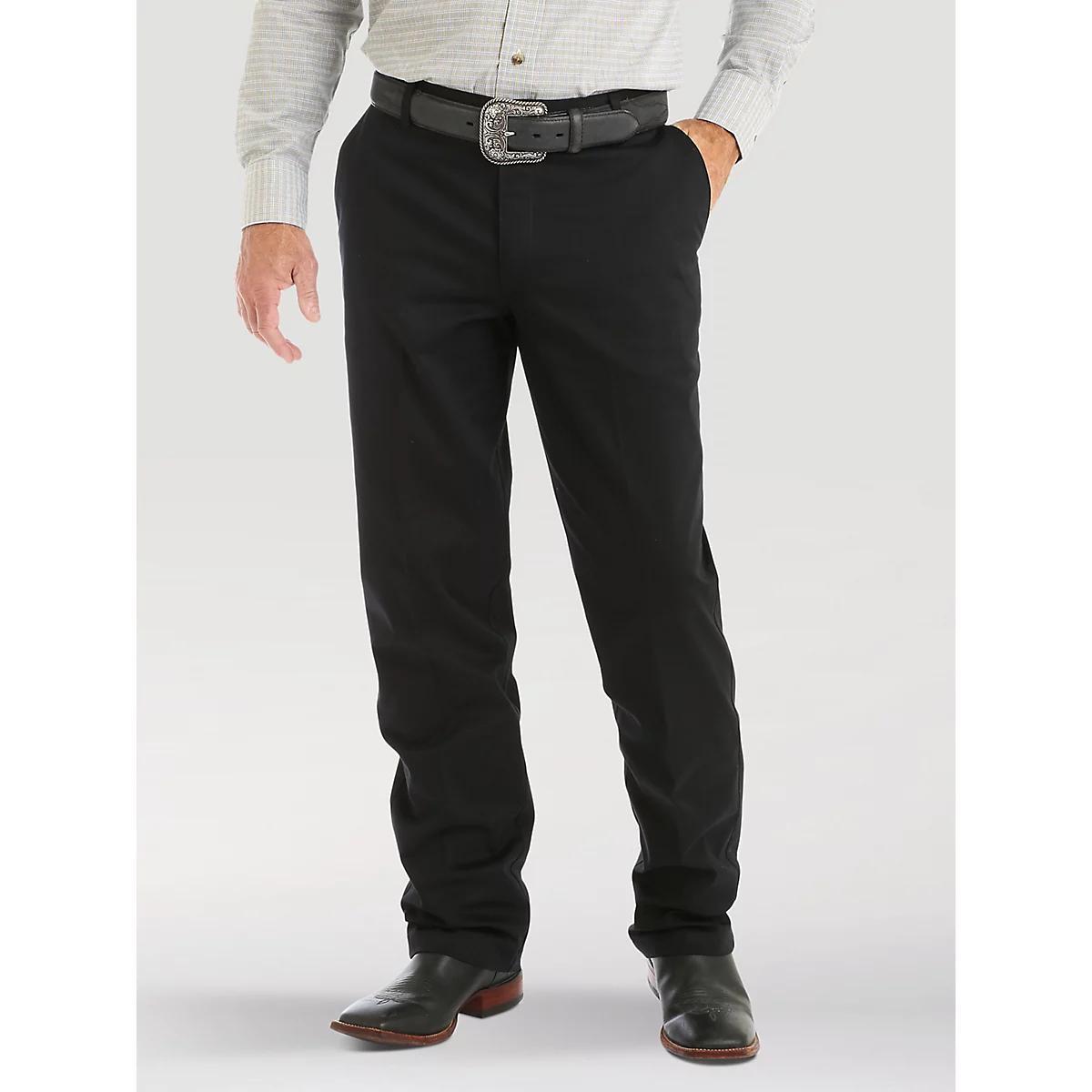 Men's Wrangler Casuals® Flat Front Relaxed Fit Pants in Khaki Product Image