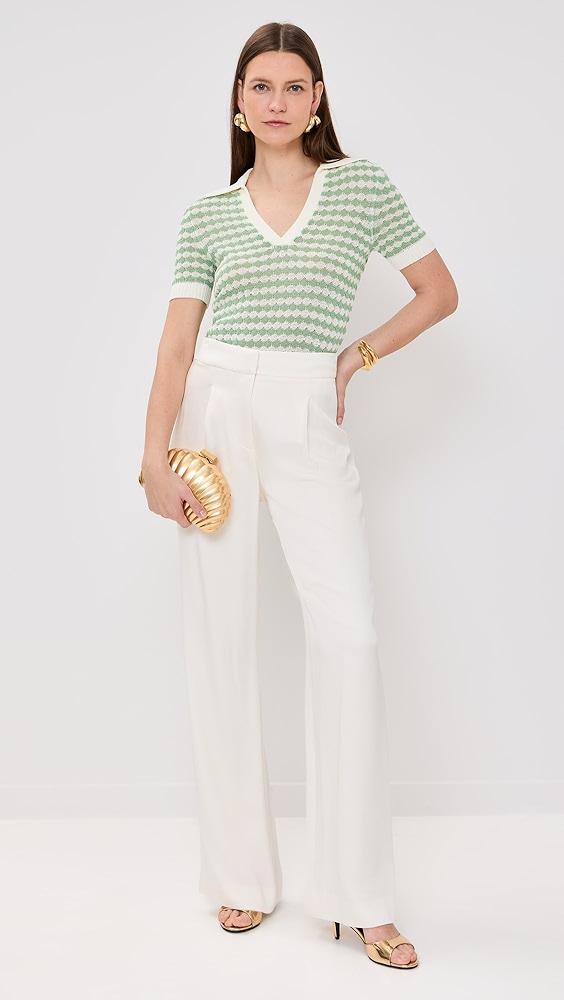 Zimmermann Everley Scallop Knit Polo Tee | Shopbop Product Image