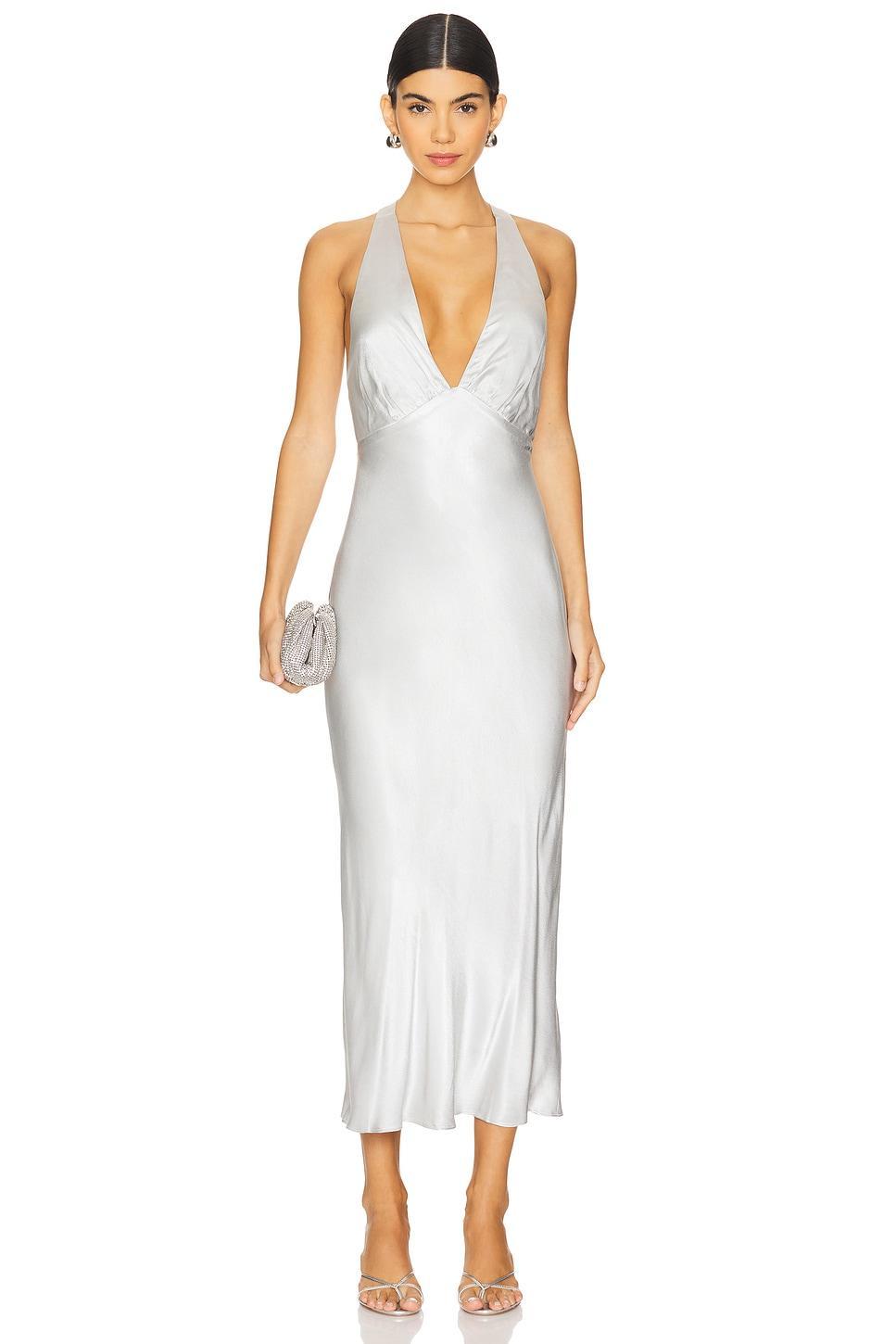 La Lune Plunged Cross Back Midi Dress Shona Joy Product Image