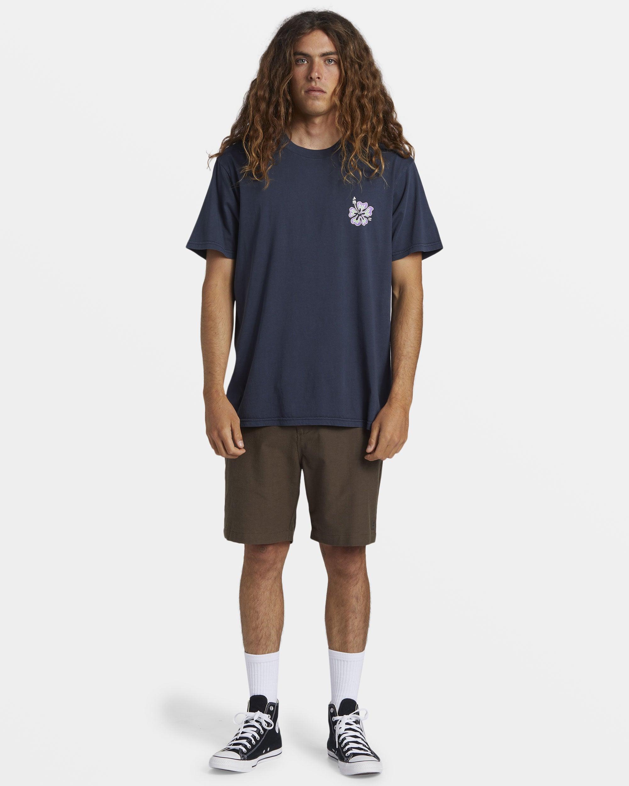 Hibiscus T-Shirt - Navy Male Product Image