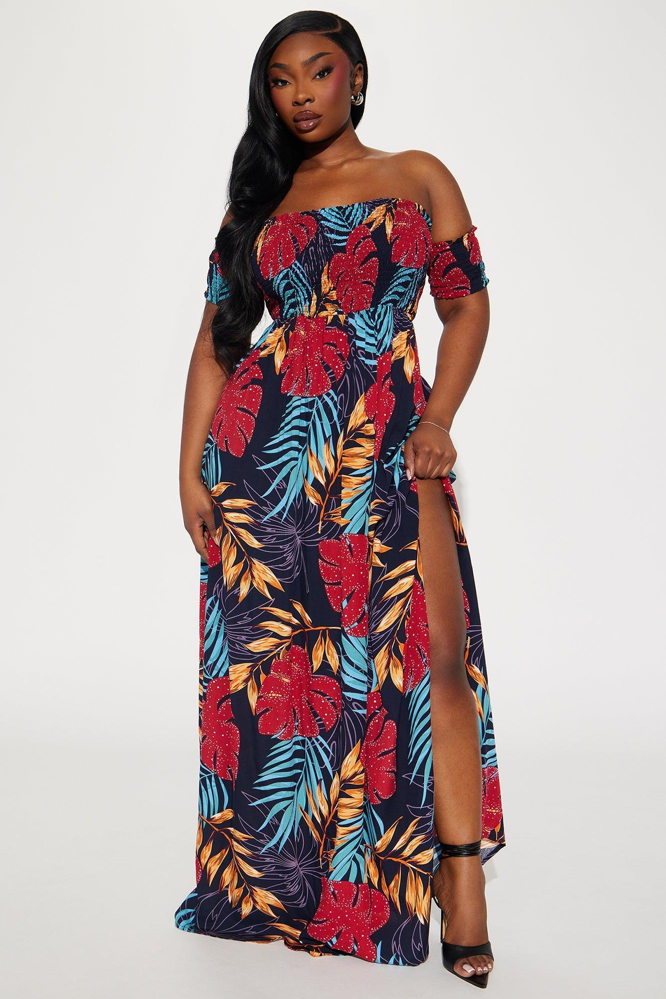 Maria Off Shoulder Maxi Dress - Multi Color Product Image