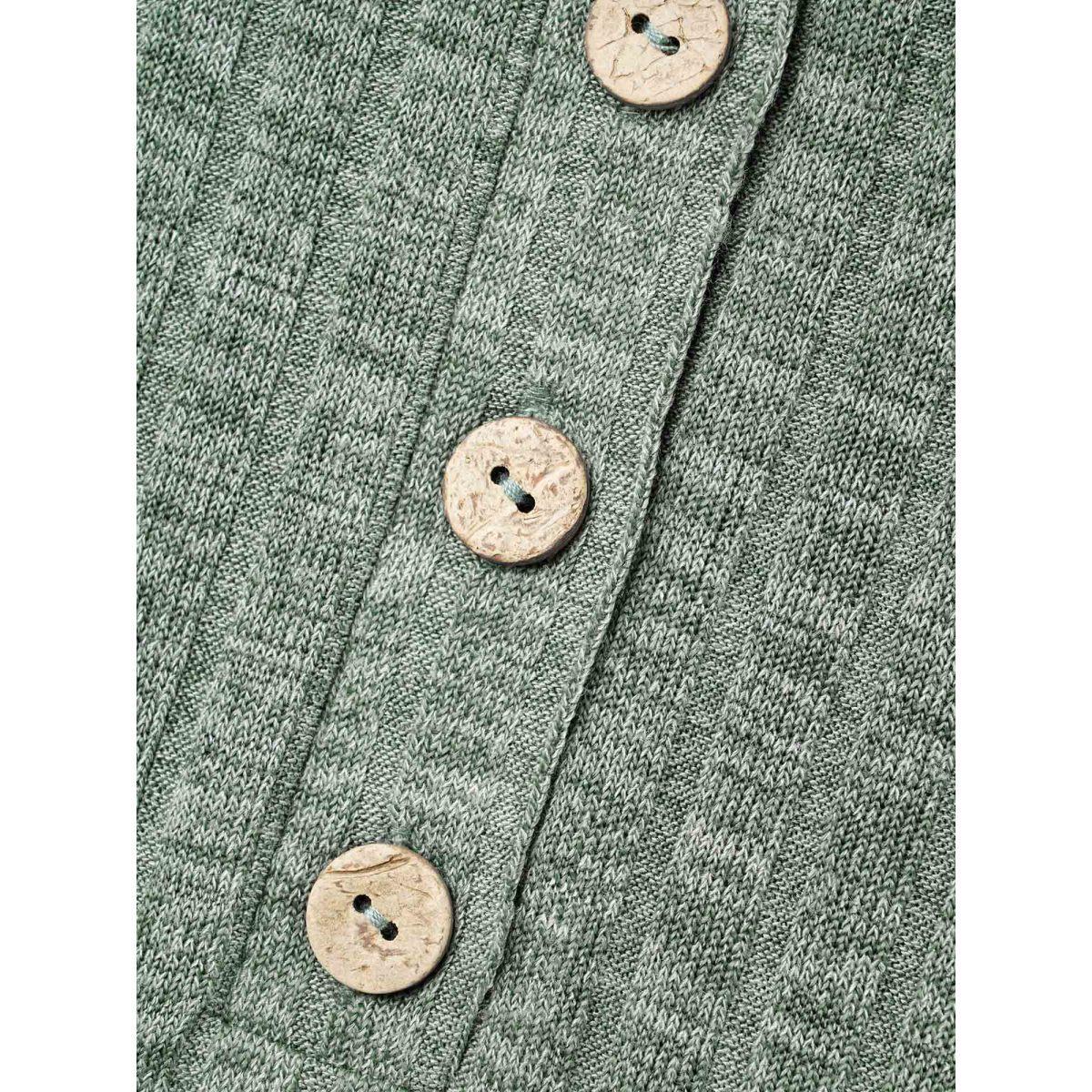 Plus Size Stretchy Textured Button Half Sleeve T-Shirt Sage Women Elegant Texture Round Neck Everyday T-shirts BloomChic 12/L Product Image
