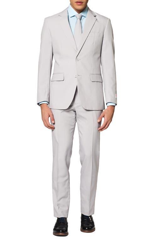 Men's OppoSuits Slim-Fit Solid Suit & Tie Set, Size: 46 - Regular, Gray Product Image