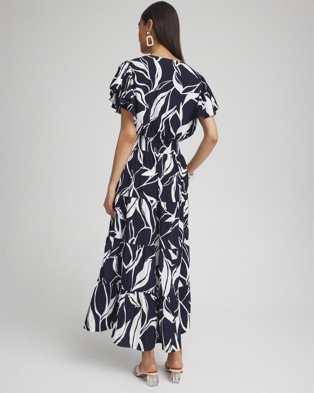 Leaves Smock Waist Tiered Maxi Dress Product Image