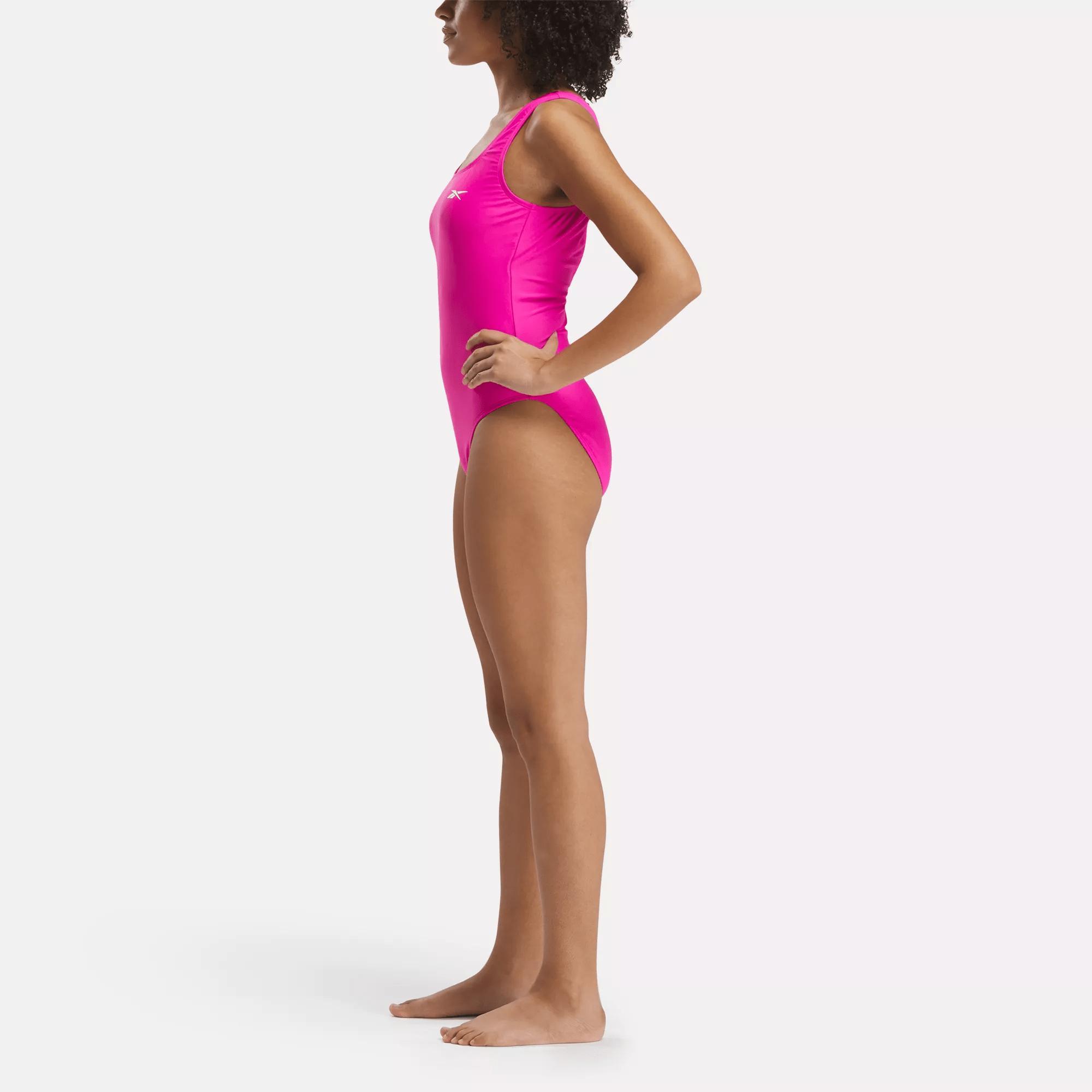 Women's Basic One-Piece Swimsuit with Low Scoop Back Female Product Image