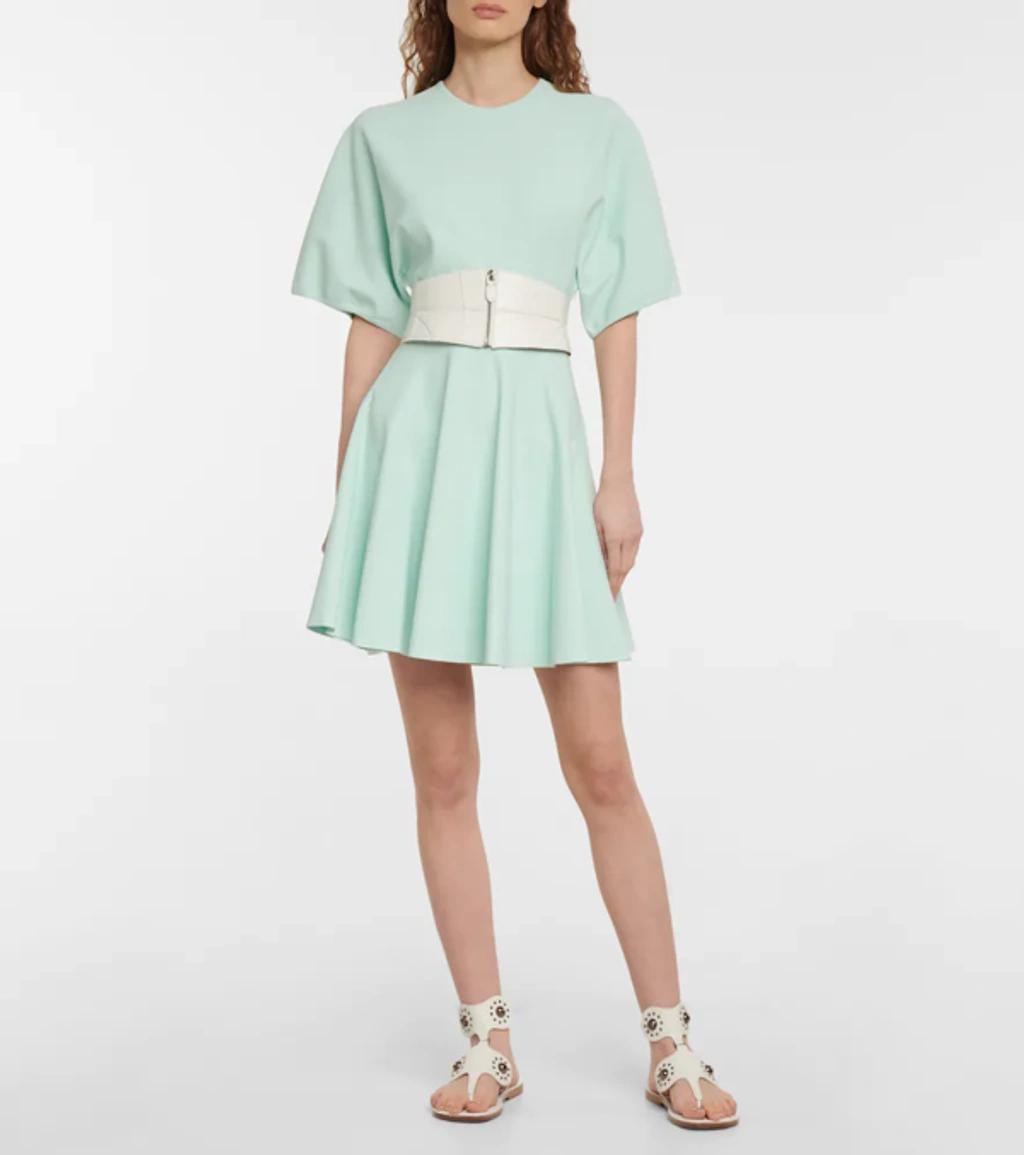 ALAÏA Pleated Minidress In Menthe Product Image