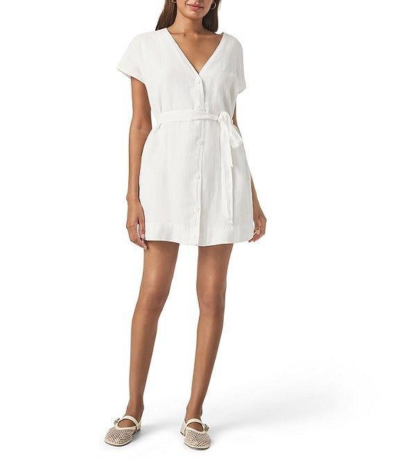 Splendid Melanie Knit V-Neck Short Sleeve Shirt Dress Product Image