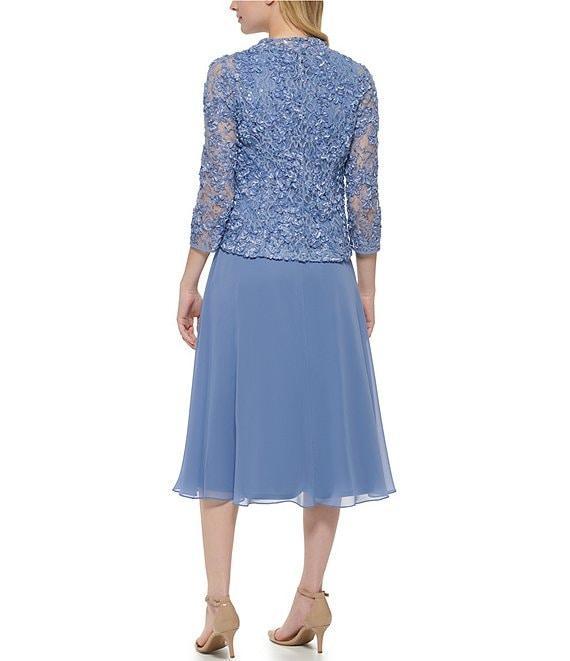 Jessica Howard 3/4 Sleeve Scoop Neck Soutache Mesh 2-Piece Jacket Dress Product Image