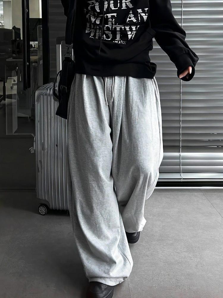RT No. 13020 GRAY PLEATED DRAPE BAGGY SWEATPANTS Product Image