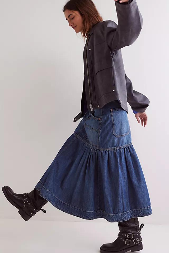 We The Free Now And Then Denim Midi Skirt Product Image