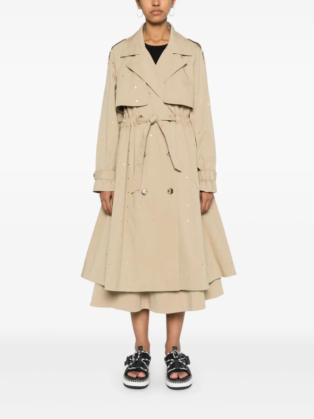 studded elasticed-waist trench coat Product Image