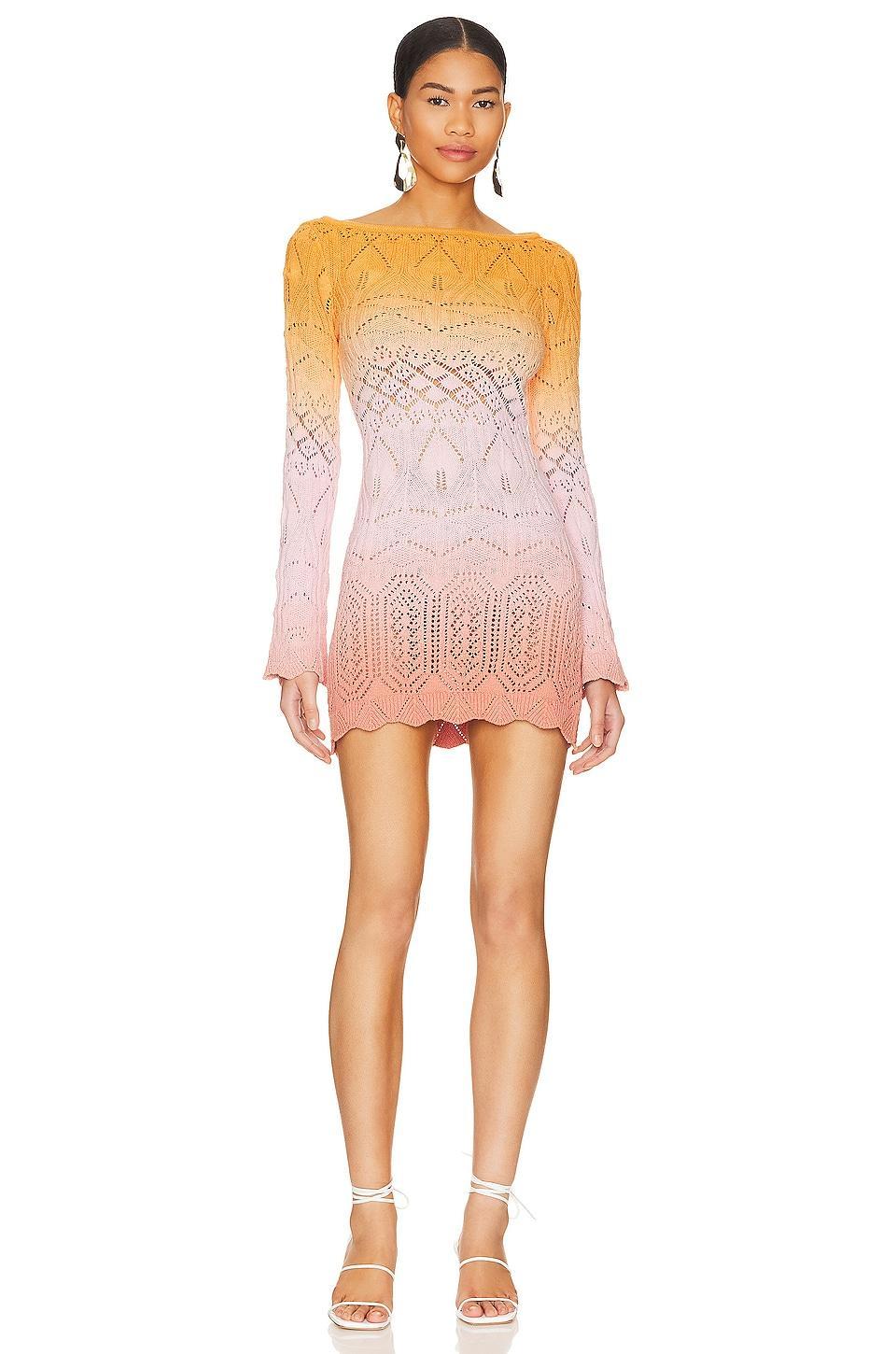 Lovers and Friends Nadalia Ombre Dress in Orange & Light Pink Product Image