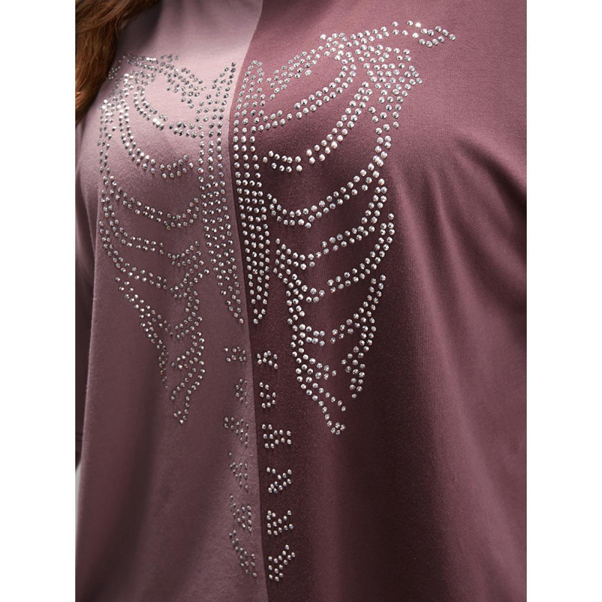 Plus Size Halloween Skeleton Print Colorblock Contrast T-shirt Heather Women Casual Contrast Graphic-Halloween Round Neck Dailywear T-shirts BloomChic 14-16/1X Product Image