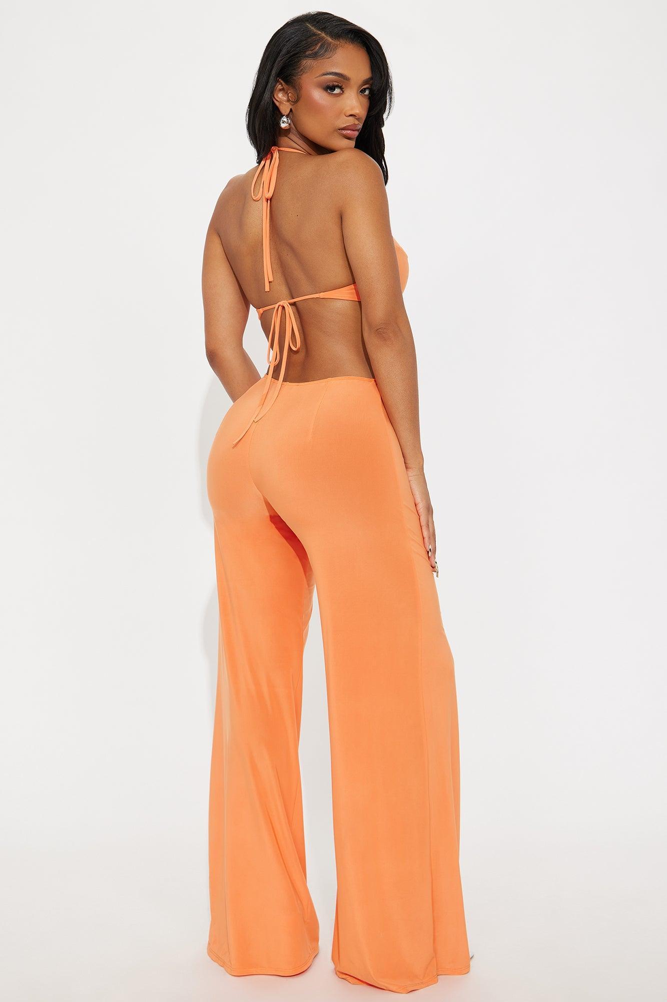 Call It Fate Backless Jumpsuit - Orange Product Image