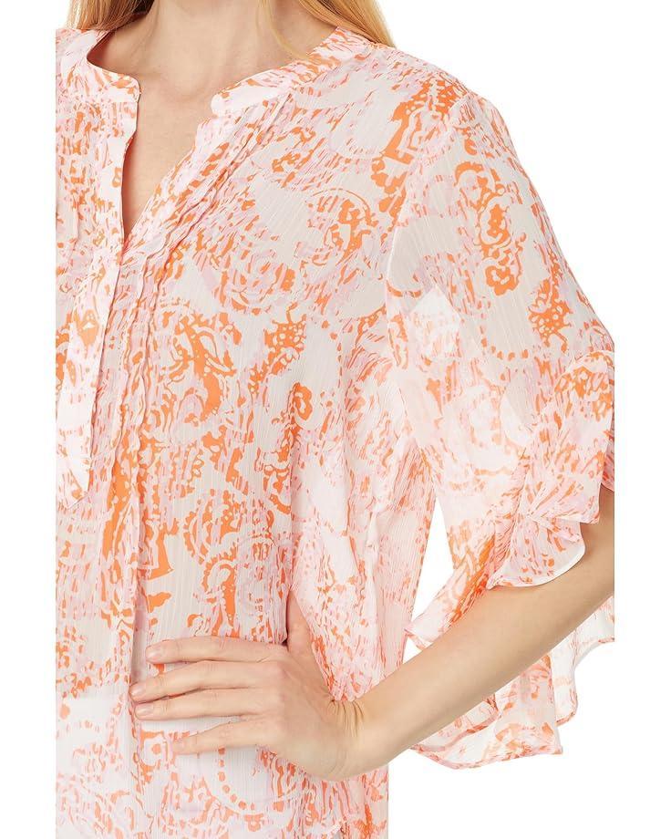 Women's Vince Camuto Pintuck Flutter Sleeve Henley Blouse Product Image
