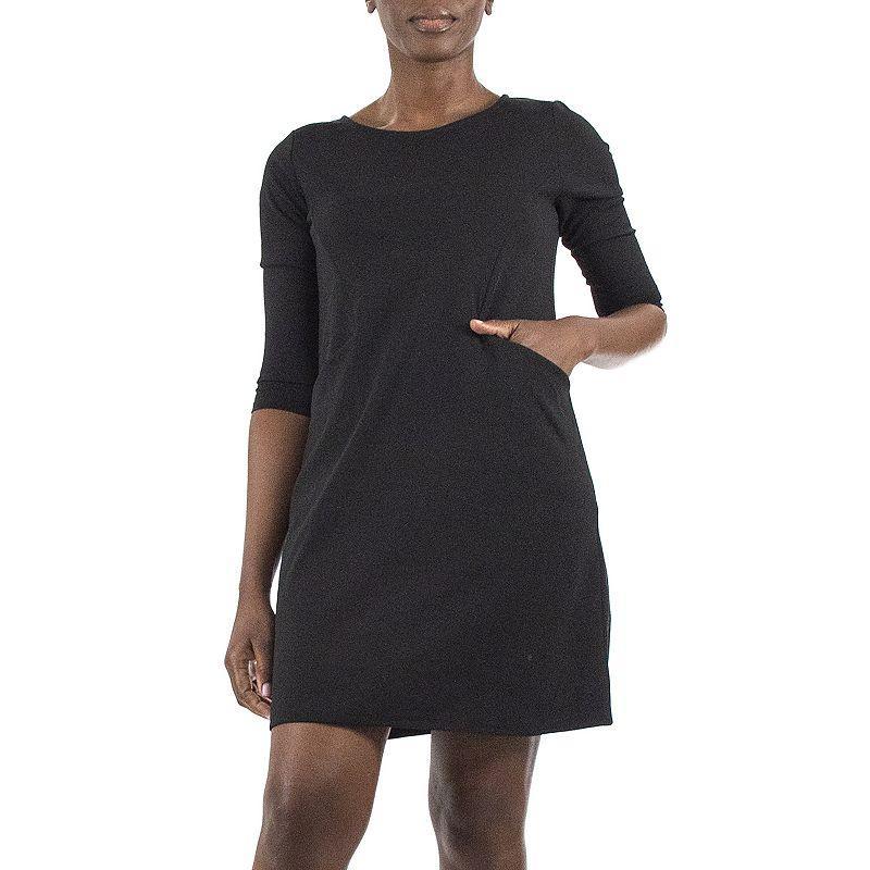 Women's Nina Leonard Crepe Trapeze Dress, Size: Small, Black Product Image