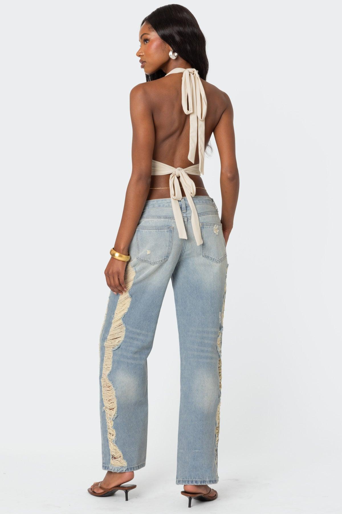 Open Back Triangle Halter Top Product Image