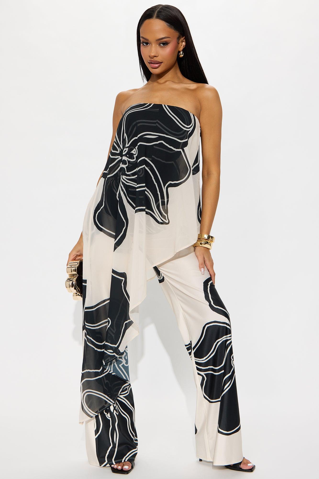 Mia Flowy Floral Jumpsuit - Ivory/combo Product Image