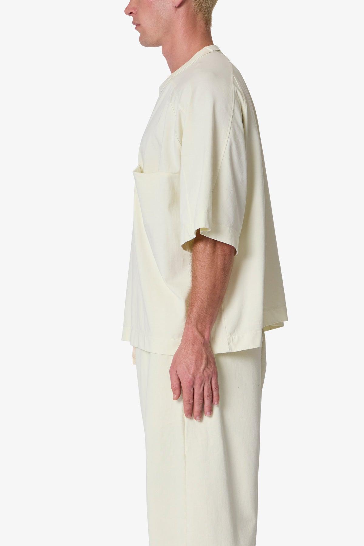 Paneled Hidden Pocket Tee - Off White Product Image