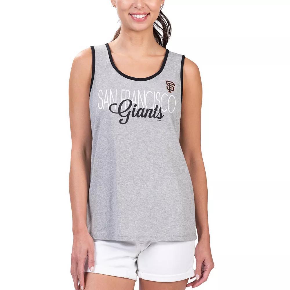 Women's G-III 4Her by Carl Banks Gray San Francisco Giants Fastest Lap Tank Top, Size: Small, Grey Product Image