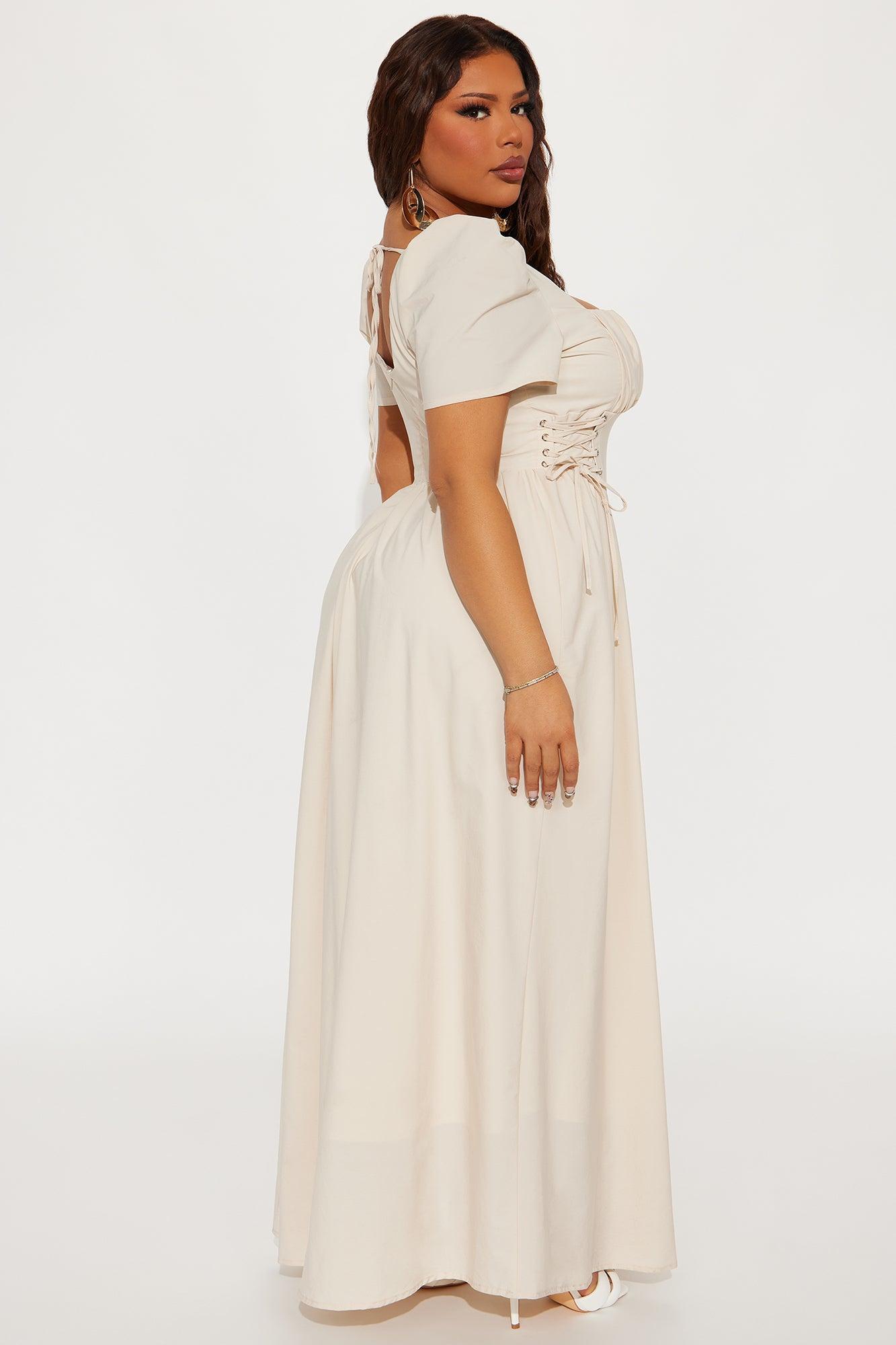 Heidi Square Neck Maxi Dress - Cream Product Image