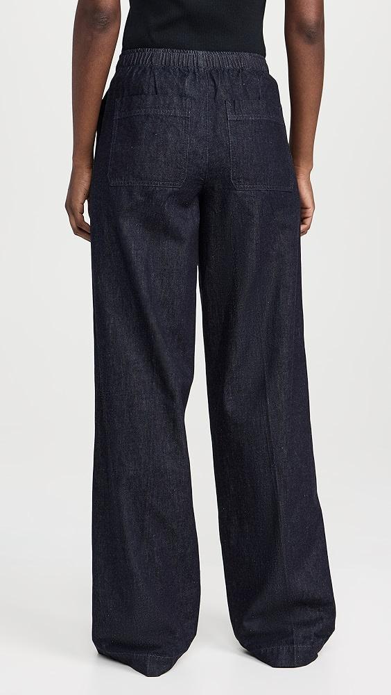 Vince Low Rise Pull On Wide Leg Twill Pants | Shopbop Product Image