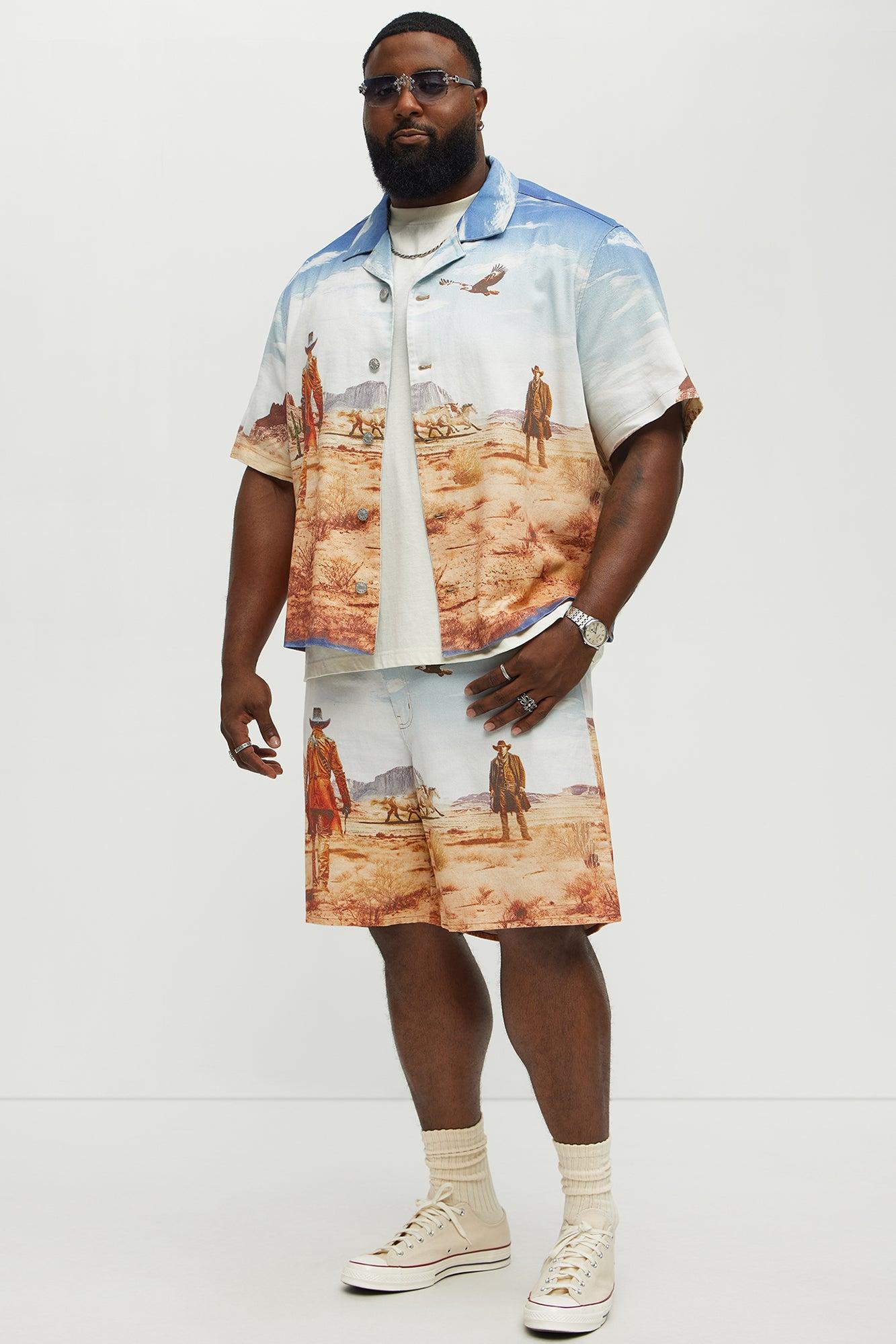 Stand Off Boxy Cuban Collar Shirt - Multi Color Product Image