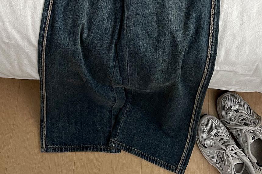 High Rise Washed Wide Leg Jeans Product Image