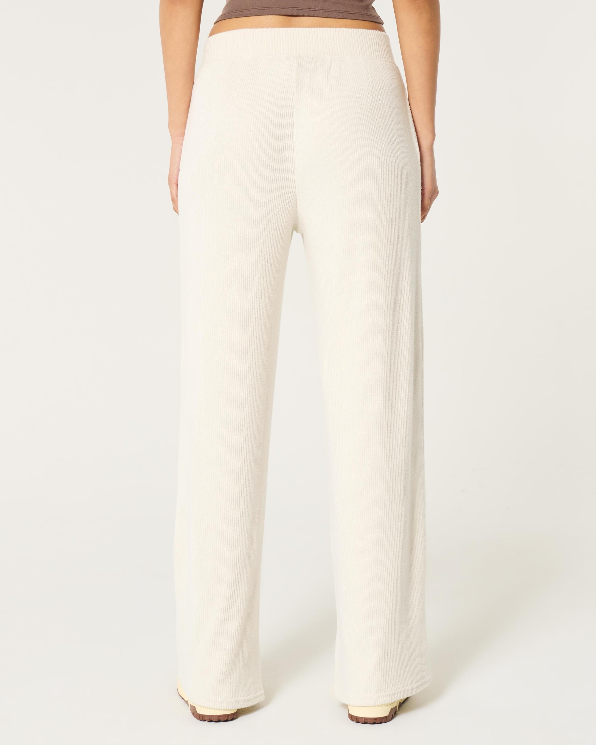 Cozy Ribbed Wide-Leg Pants Product Image