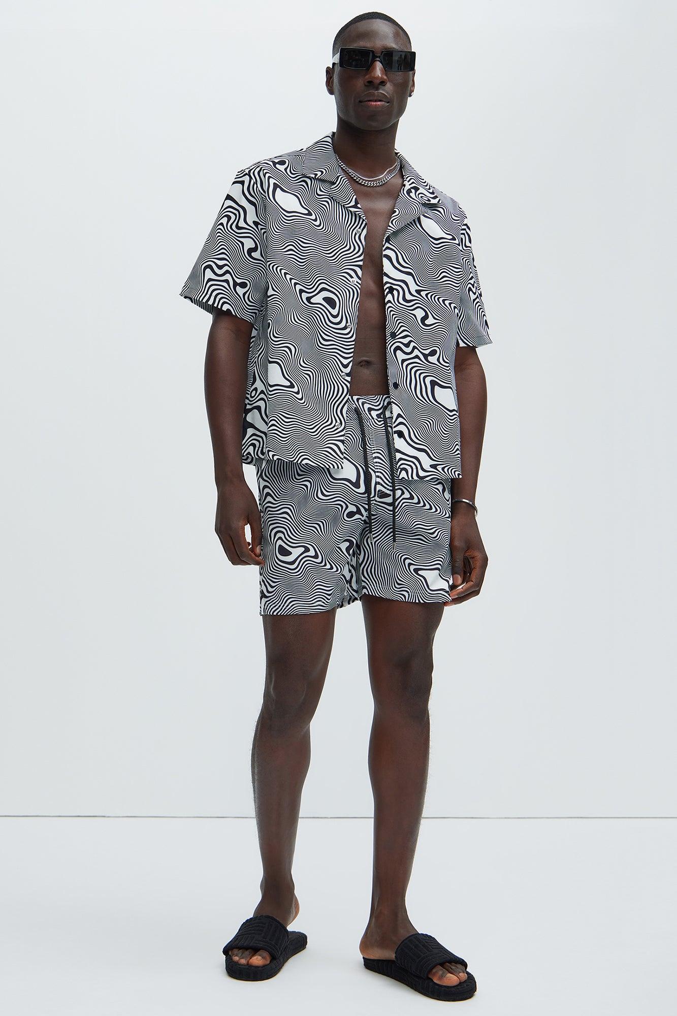 Your Trippy Swim Trunks - Black/White Product Image