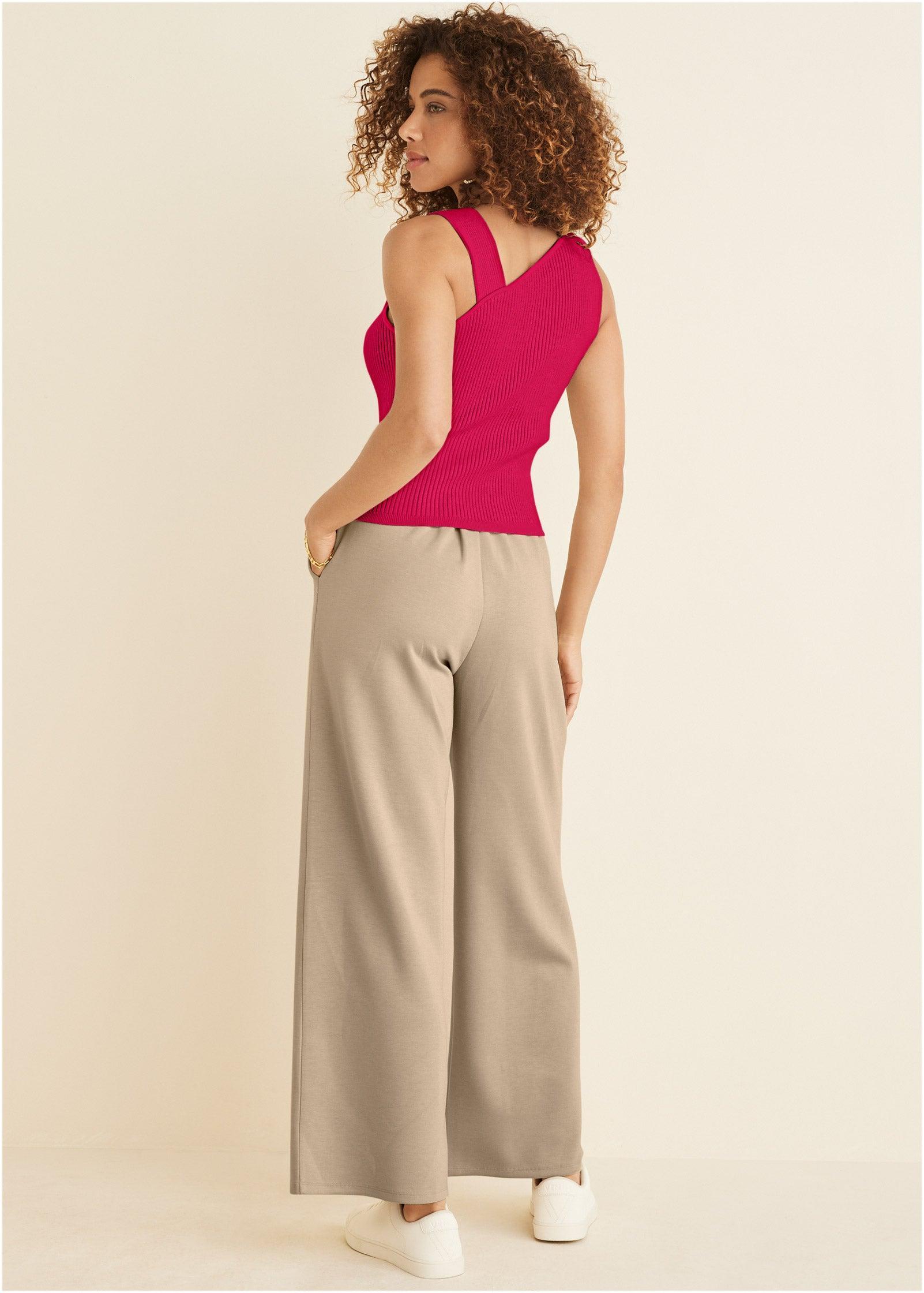 Twist Detail Sweater Tank - Dark Pink Product Image