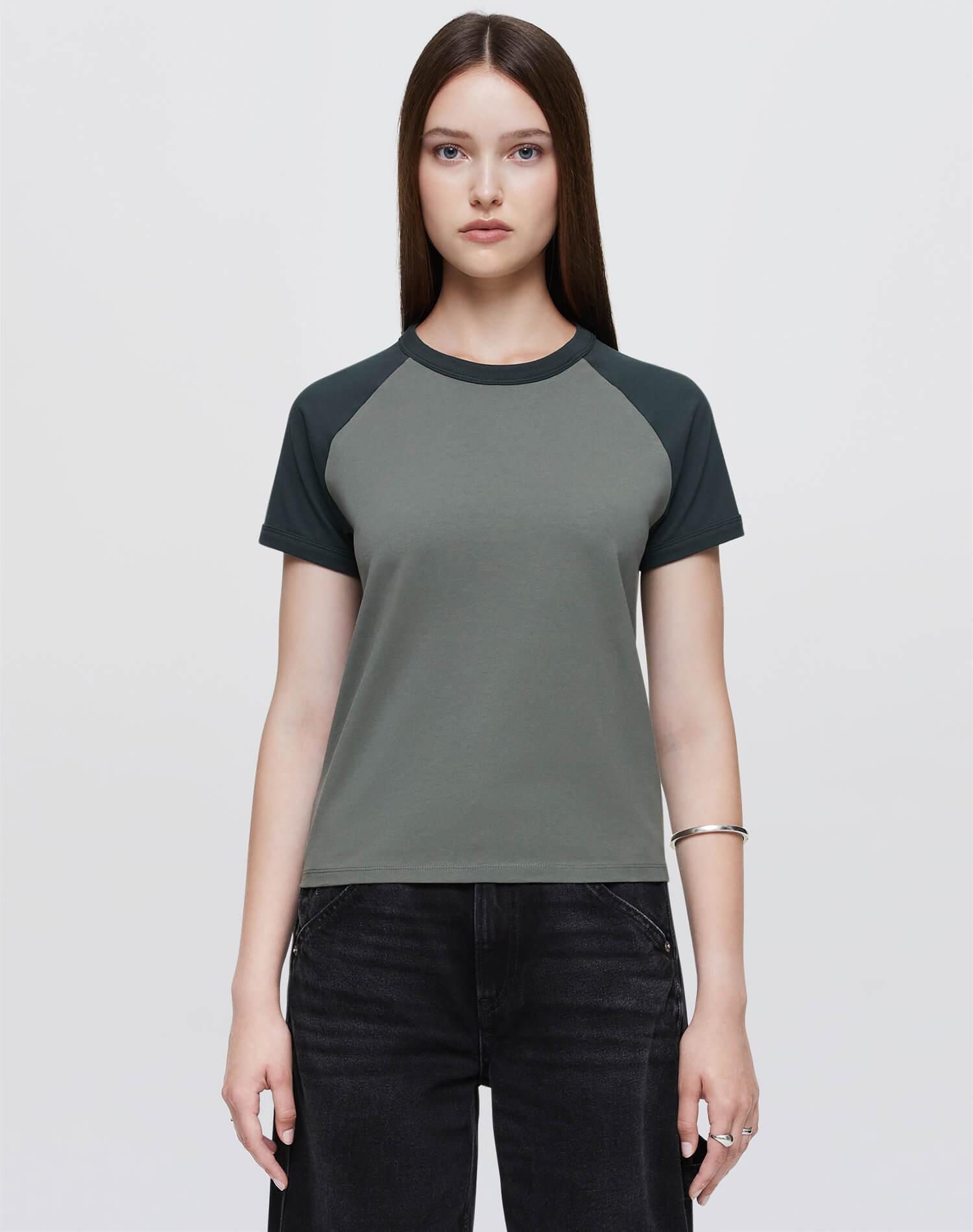 Hanes Raglan Baseball Tee - Juniper Mix Product Image