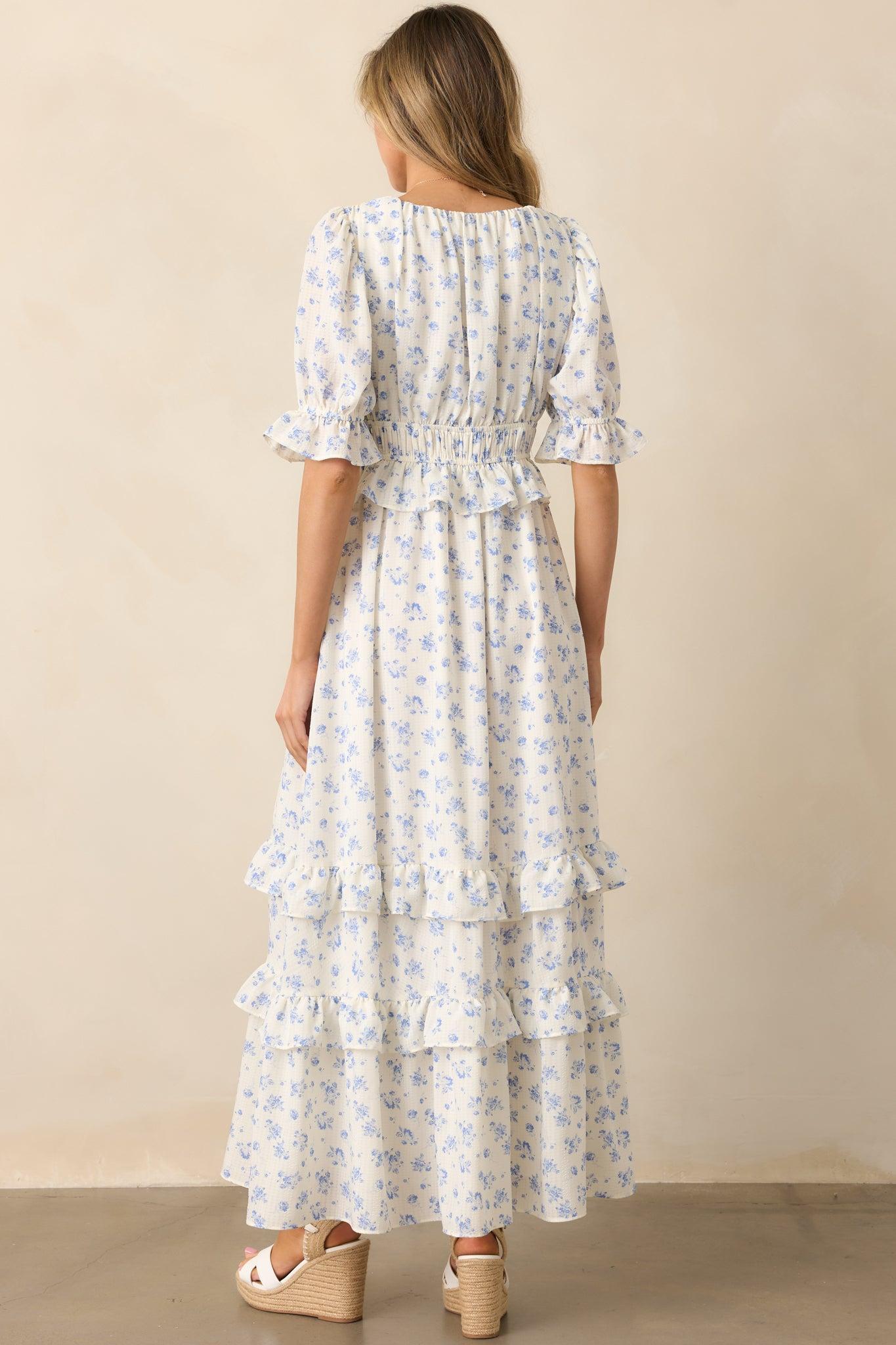 Tulip Tea Time Ivory Floral Ruffle Maxi Dress Product Image