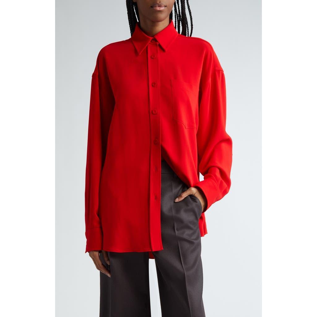 STELLA MCCARTNEY Oversize Button-up Shirt In Lipstick Red Product Image