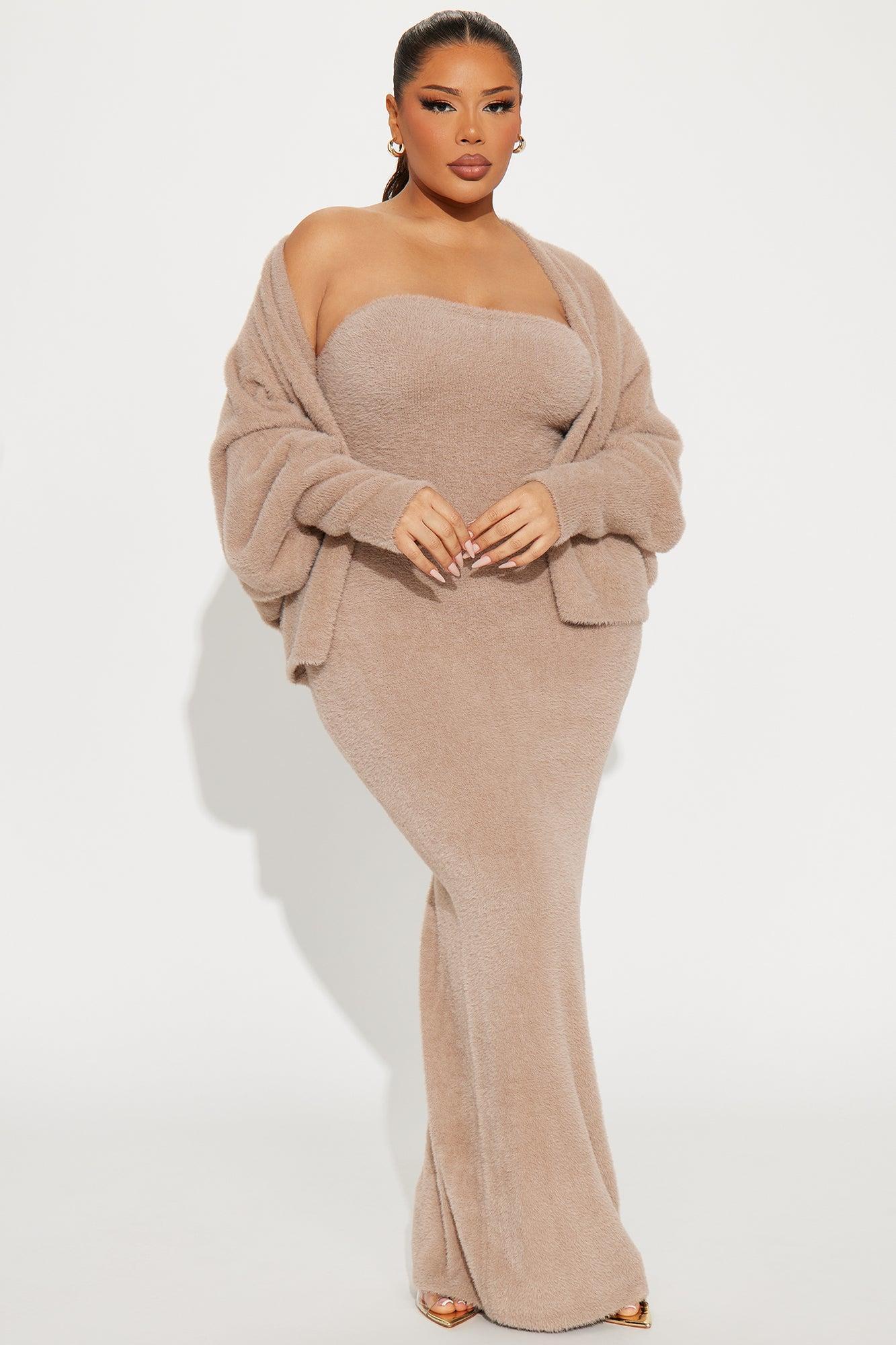 Staying Cozy Maxi Dress Set - Mocha Product Image