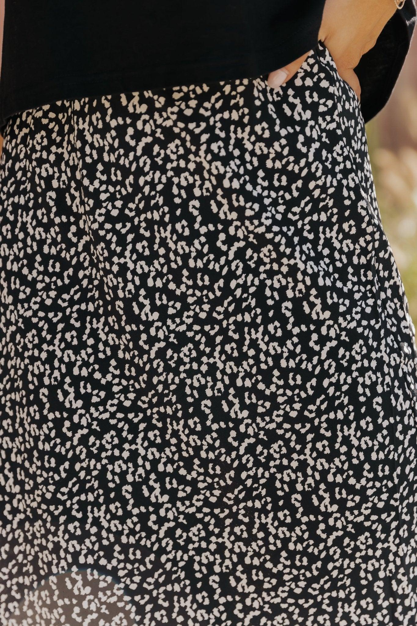 Black Leopard Print Midi Skirt - FINAL SALE Female Product Image