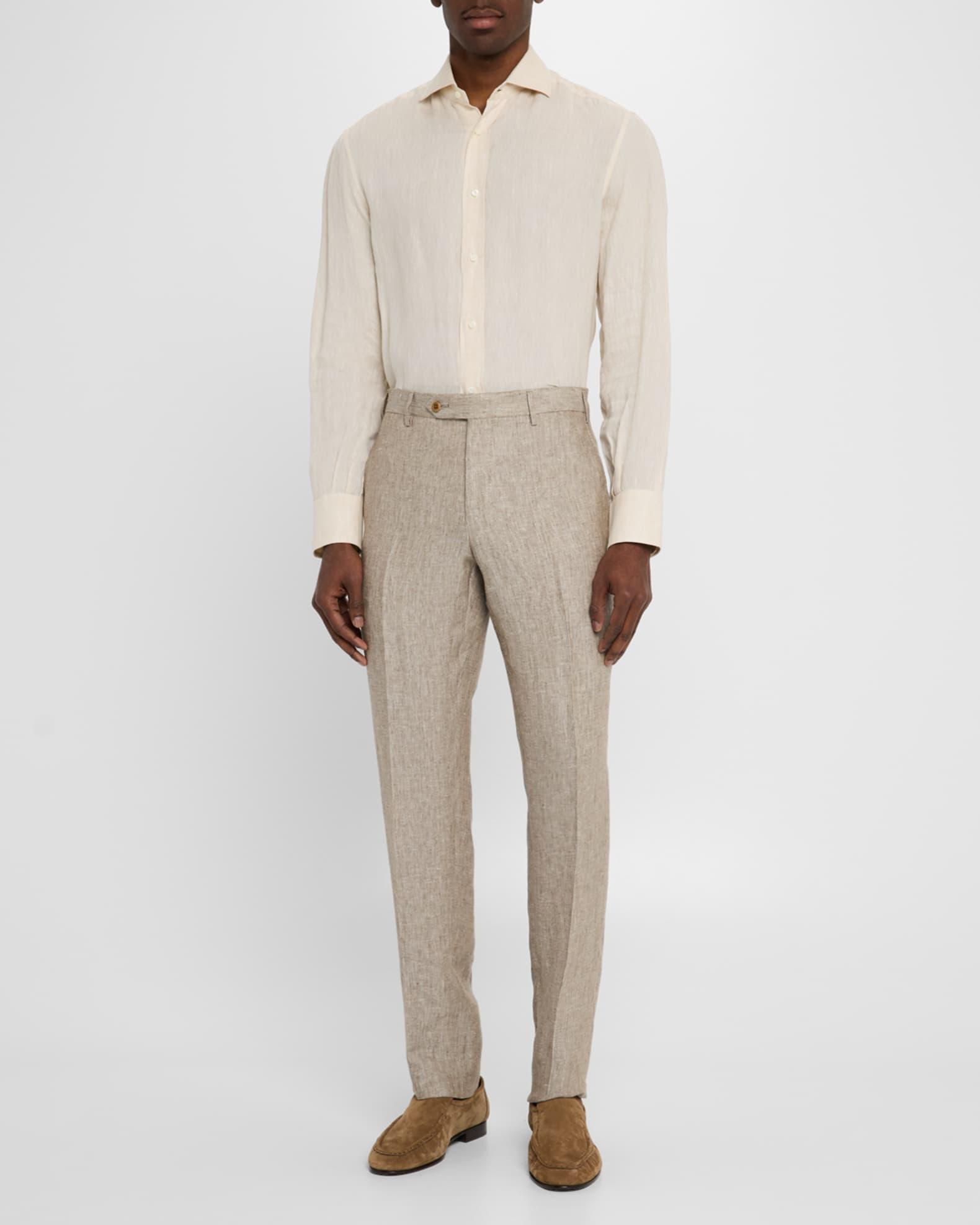 Men's Parker Linen Flat-Front Pants Product Image