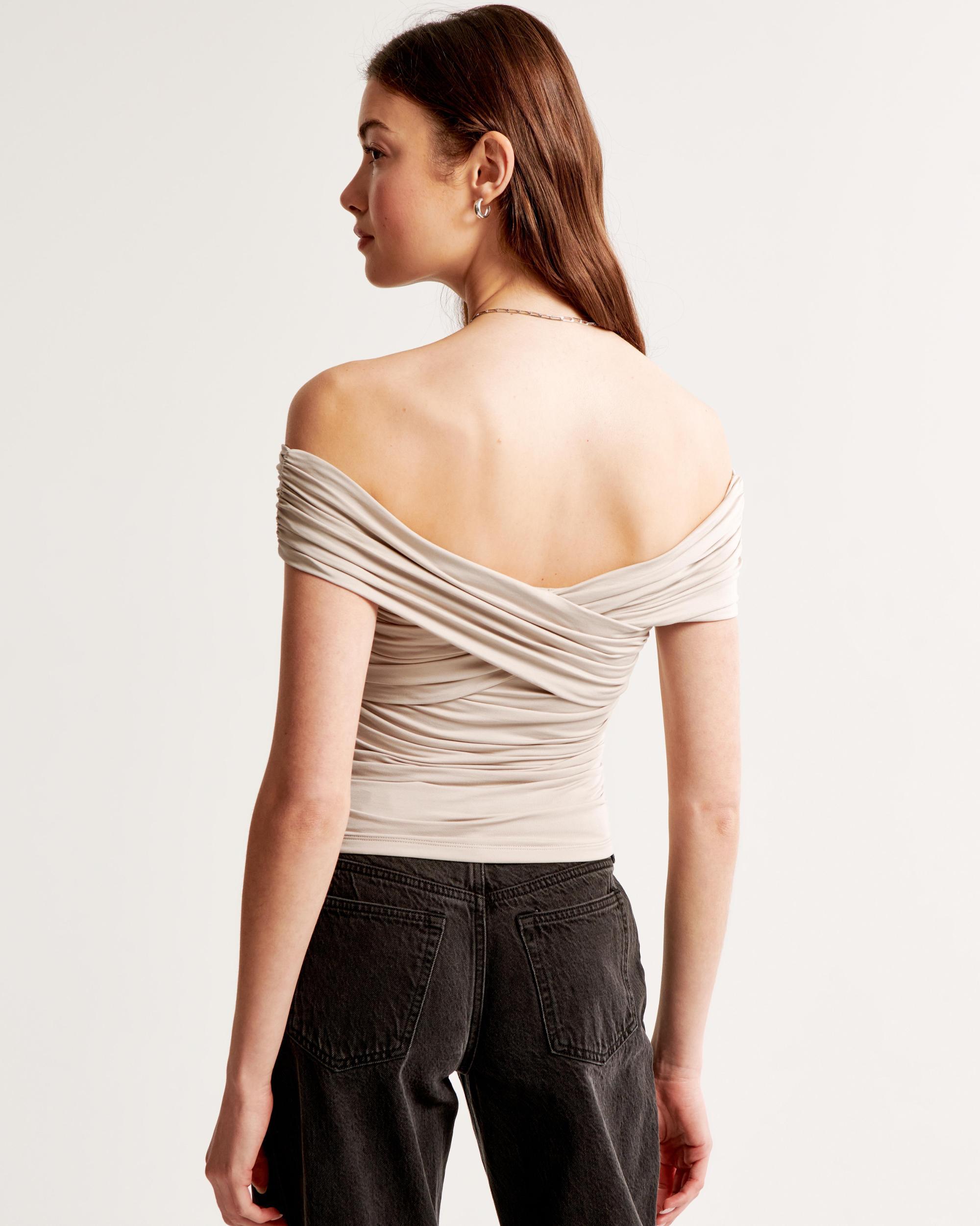 Off-The-Shoulder Ruched Wrap Top Product Image