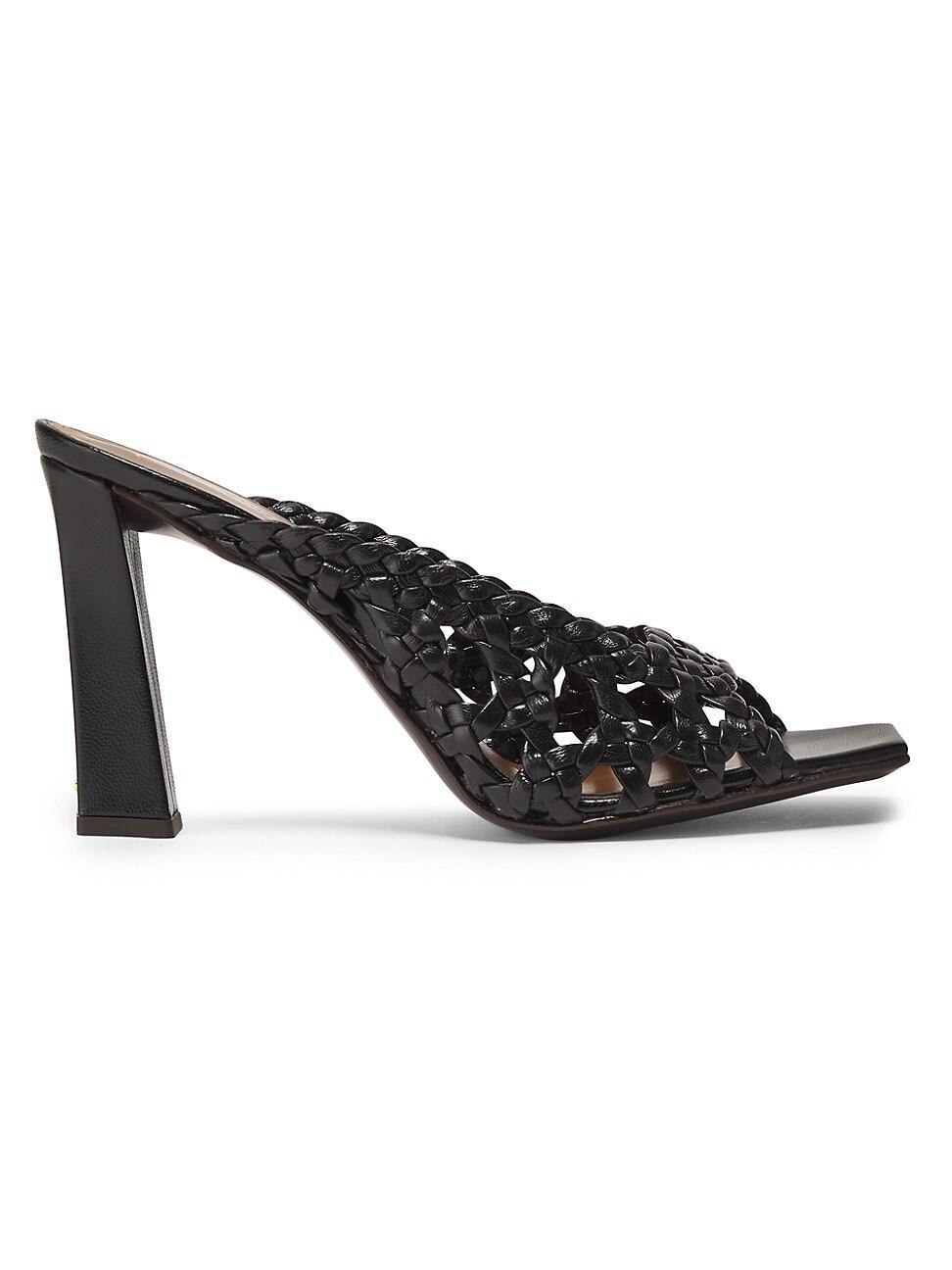 Womens 90MM Woven Leather Open-Toe Sandals Product Image