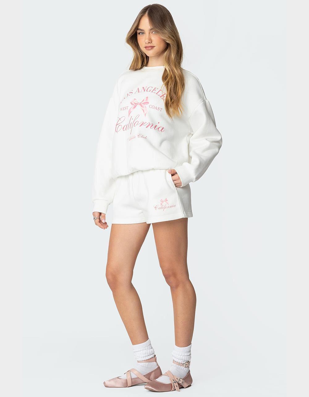EDIKTED Cali Bow Sweat Shorts Product Image